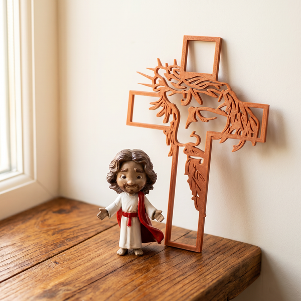 Set Completo Aeterna — Figura de Jesús + Cruz Decorativa